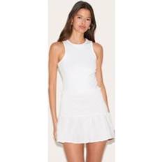 PrettyLittleThing Cotton Shirred Drop Waist Mini Skirt - White
