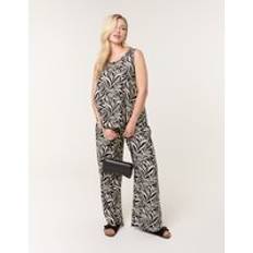Suits Blue Vanilla Leaf Print Vest and Trouser Set - Black