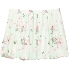 Mesh Kjolar Pull&Bear Kort Ballongkjol I Mesh Med Blommigt Mönster - Mintgrön