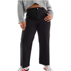 ASOS DESIGN Curve Easy Cropped jeans med lige ben sort-Black