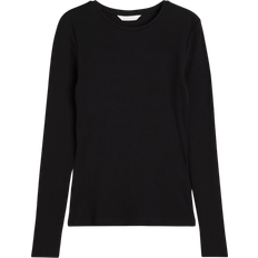 H&M Ribbed Cotton Top - Black