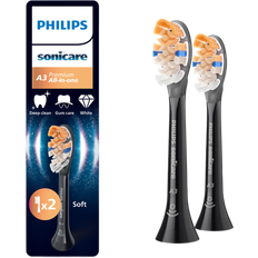 Philips Svarta Tandborsthuvuden Philips Sonicare A3 Premium All-in-One Borsthuvuden HX9092/88 2 pcs