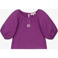 Purple Blouses & Tunics Children's Clothing Catimini Girls Cotton Puffed Sleeve Blouse - Purple