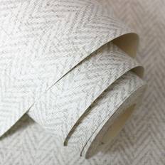 Dunelm Churchgate Herringbone Wallpaper Grey Grey