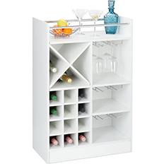 Relaxdays Vinhylla Förvaring För 8 Flaskor 63 x 50 x 28 cm Vit Vinställ