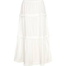Monki Tiered Maxi Skirt With Ruffle Details - White