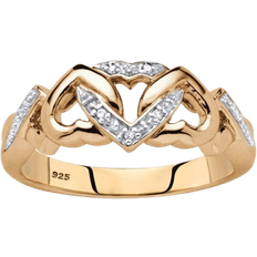 Diamond promise rings PalmBeach Interlocking Hearts Promise Ring - Gold/Diamonds