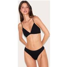 PrettyLittleThing Jersey Triangle Bralette And Thong Lingerie Set - Black