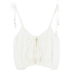 River Island Lace Embellished Beach Top - Cream