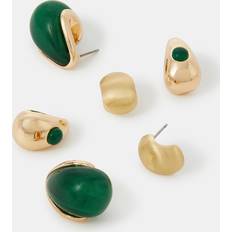 Accessorize Curve Drop Earrings 3 Pack - Green