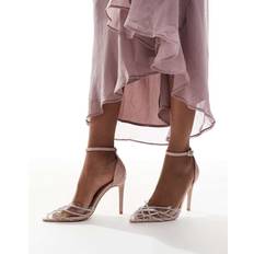 Heels & Pumps on sale New Look Women's Faux Patent Leather Shimmer Court Shoes - Pink