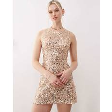 Motel Zeyana Sequin Mini Tank Dress - Gold