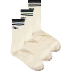 Jack & Jones White Socks Jack & Jones 3 Pack Tennis Socks With Stripe White