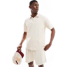 Polo Shirts on sale New Look Textured Polo Co-Ord - Oatmeal