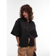 Arket Shirts Arket Short Sleeve Linen Shirt - Black