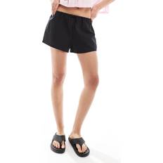 Stradivarius STR Linen Drawstring Short - Black