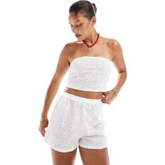 New Look Shorts New Look Co-Ord Broderie Short - White