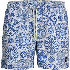 Vita Badbyxor Jack & Jones Kakelmönstrade Badshorts Vita/Blå