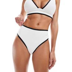 Vero Moda Women Swimwear Vero Moda Textured Bikini Bottoms With Tipping - White