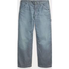 Randiga Jeans Polo Ralph Lauren Ljustvättade Randiga Snickarbyxor Med Rak Passform - Blå
