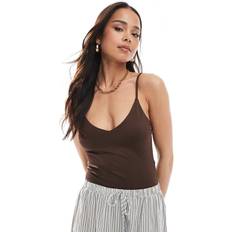 Brown - Women Bodysuits Stradivarius Strappy Body - Brown
