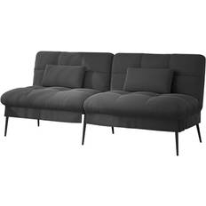 Bäddsoffa Med Sovfunktion Svart Tyg
