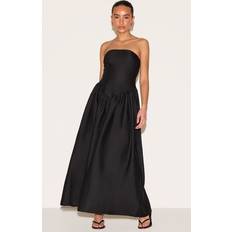 PrettyLittleThing Petite Bandeau Floaty Maxi Dress - Black