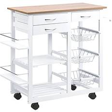 Homcom Serveringsvagn Rullvagn 92 L x 37 l x 82 H cm Rullbord