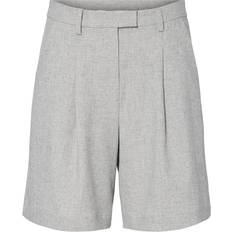 Yas Tailored Pleat Front Longline Short Co-Ord - Light Grey Melange
