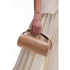 Topshop Gabi Barrel Grab Bag With Metal Handle - Beige
