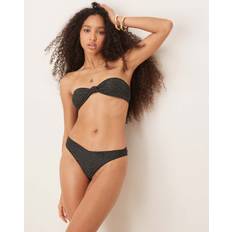 & Other Stories Clothing & Other Stories V Front High Leg Bikini Bottoms Black/Gold