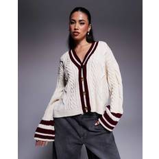 XS Cardigans River Island Cricket Style Cardigan - White