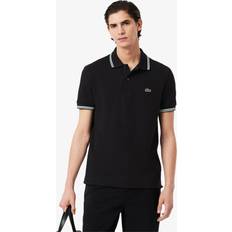 Black Polo Shirts Lacoste Tipped Polo Shirt - Black