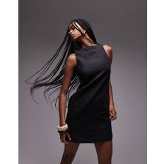 & Other Stories Dresses & Other Stories Linen Mini Dress With Boat Neck Black