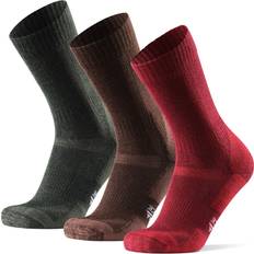 Danish Endurance Calcetines Antiampollas Senderismo de Lana Merino - Verde/Rojo
