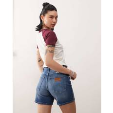 Wrangler Blåa Shorts Wrangler Jeansshorts I Vintage Cowboystil - Mellanblå