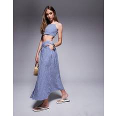 Blue Skirts River Island Midaxi Gingham Skirt Co-Ord - Blue