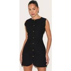 Gold Clothing PrettyLittleThing Button Down Bodycon Dress - Black
