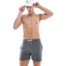 Polo Ralph Lauren Solid Colours Swimwear Polo Ralph Lauren Icon Logo Slim Fit Mid Swim Shorts - Charcoal/Grey