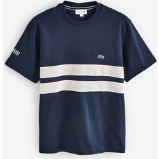 Lacoste T-shirts Lacoste Marinblå T-shirt Med Vita Paneler