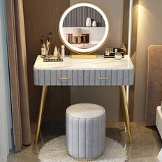 FairyHover Med LED-Spegel Set 80 x 40 x 76 cm Sminkbord