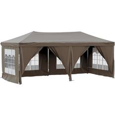 vidaXL Hopfällbart Partytält Med Sidoväggar Taupe 3x6 m