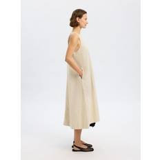 Dam - Hampa Kläder Selected Hampablandning Maxiklänning - Beige