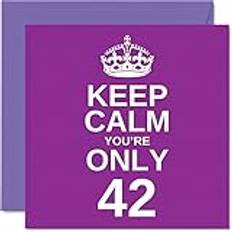 STUFF4 Födelsedagskort Keep Calm 145 mm x 145 mm