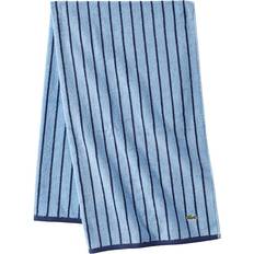 Lacoste Centre Mark Cotton Jacquard Stripe 30" x 52" - Bath Towel Blue (132.1x76.2cm)