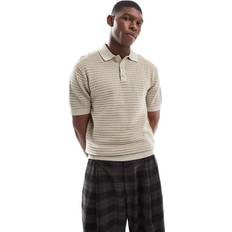 Men - Mesh Polo Shirts Only & Sons Knitted Polo Cream Sage - White