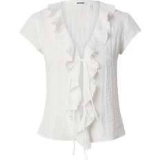 Dam - Natur Blusar Weekday Blus Liv Med Volang Och Knytning - Vit/A
