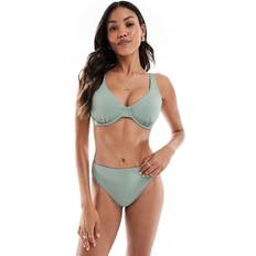 Green - Women Bikini Bottoms Hollister Curvy High-Leg High-Waist Cheeky Bottom - Green