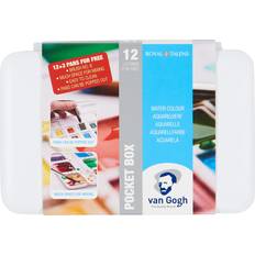Van Gogh Watercolor Paint Set Plastic Pocketbox 12-Half Pan + 3-Half Pan Bonus General Selection