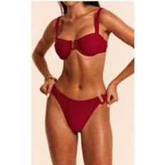 PrettyLittleThing Burgundy U Bar Tanga Bikini Bottoms - Red